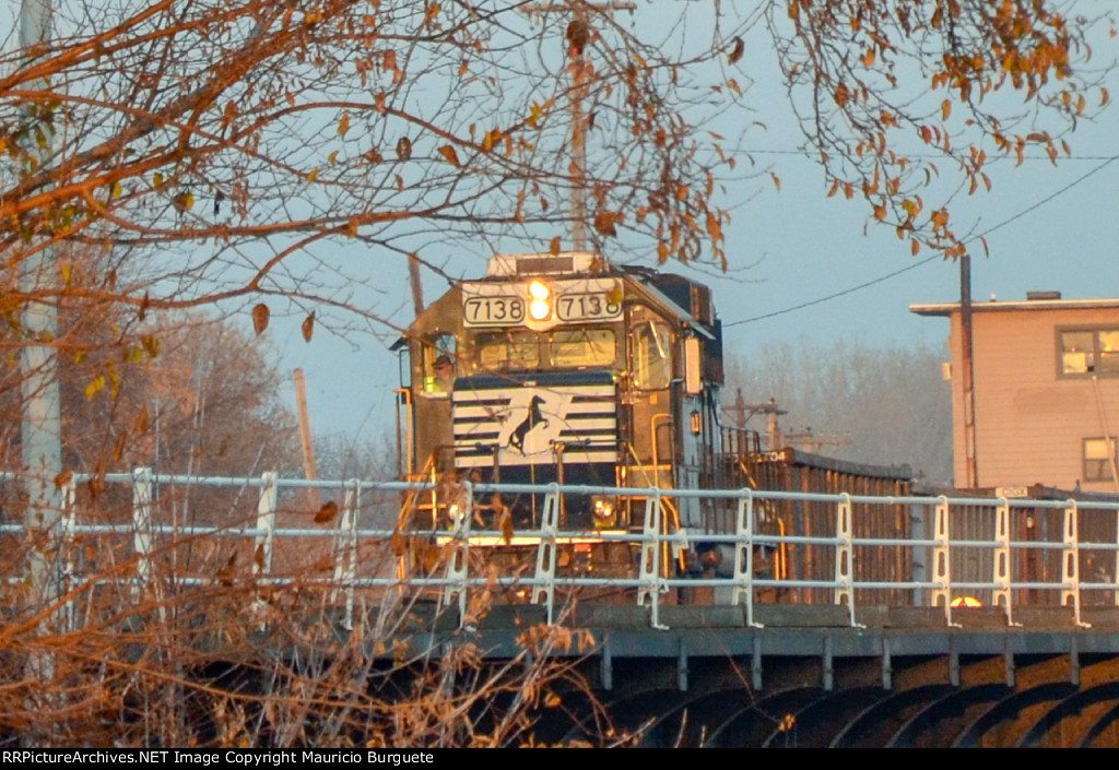 NS GP60 Locomotive crossing the bridge